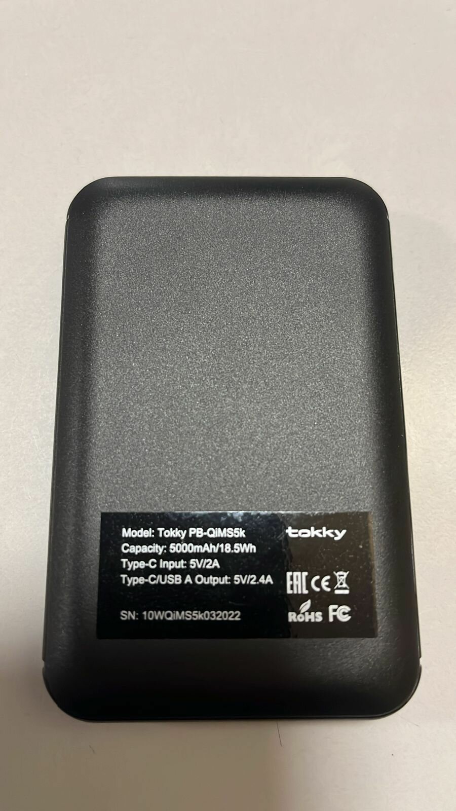 Внешний аккумулятор, Powerbank, PB-QiMS5K, 5000vAh, QC3.0, type C, пластиковый, черный — фото 1