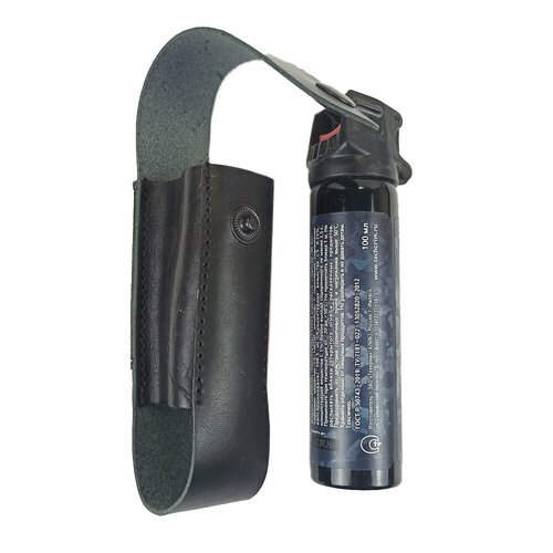 Чехол для аэрозольных баллончиков 100 мл, кожа, черный