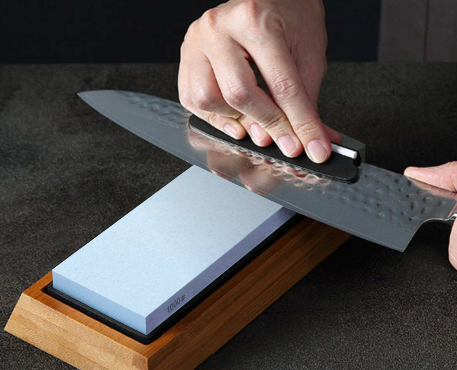 Изображение Выставитель (держатель) угла заточки с керамическими накладками для заточки ножей на точильных камнях