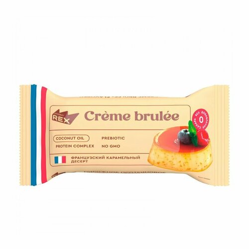 Протеиновое печенье без сахара ProteinRex Крем-брюле 8 шт десерт, батончик, 166 ккал