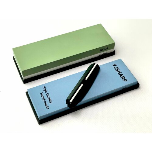 Набор для заточки ножей: камень 800#, камень 3000/8000# и фиксатор угла заточки