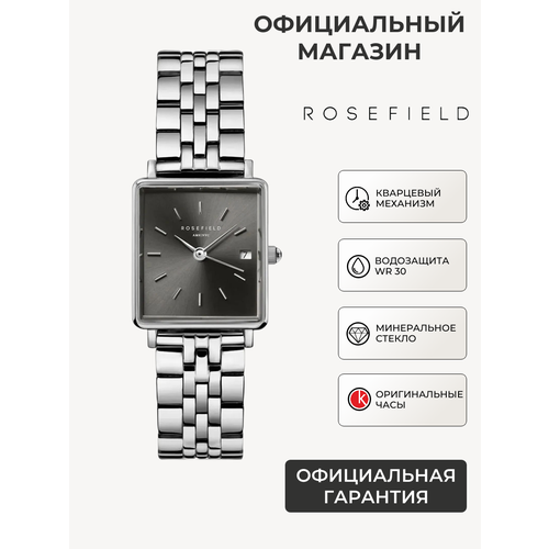 фото Наручные часы rosefield the boxy, черный/серебристый