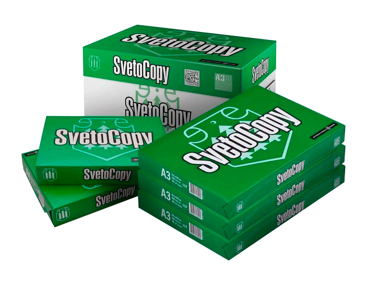 Офисная бумага А4 SVETO COPY, 80г/кв. м, 146% белизны, 500 листов, коробка (5 штук)