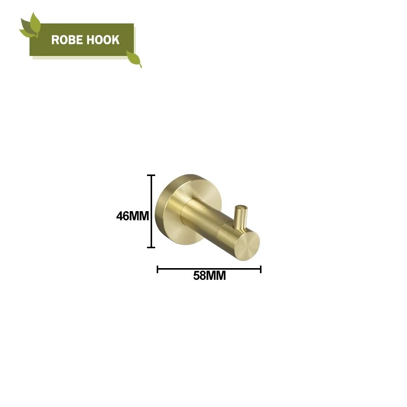 Набор аксессуаров для ванной из нержавеющей стали матовое золото