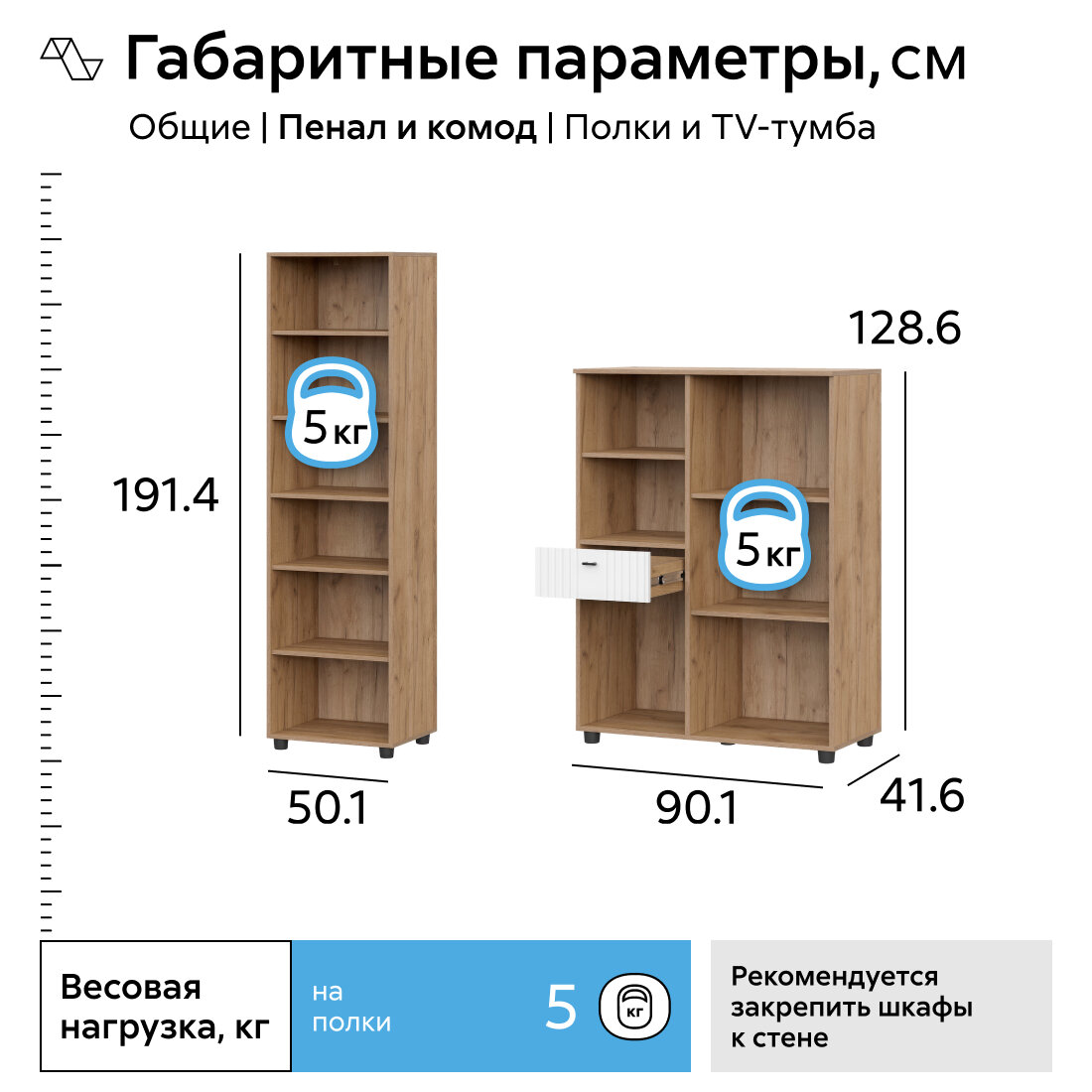 Стенка в гостиную со шкафом Ливенто дуб золотой / белый матовый, 300 см — фото 1