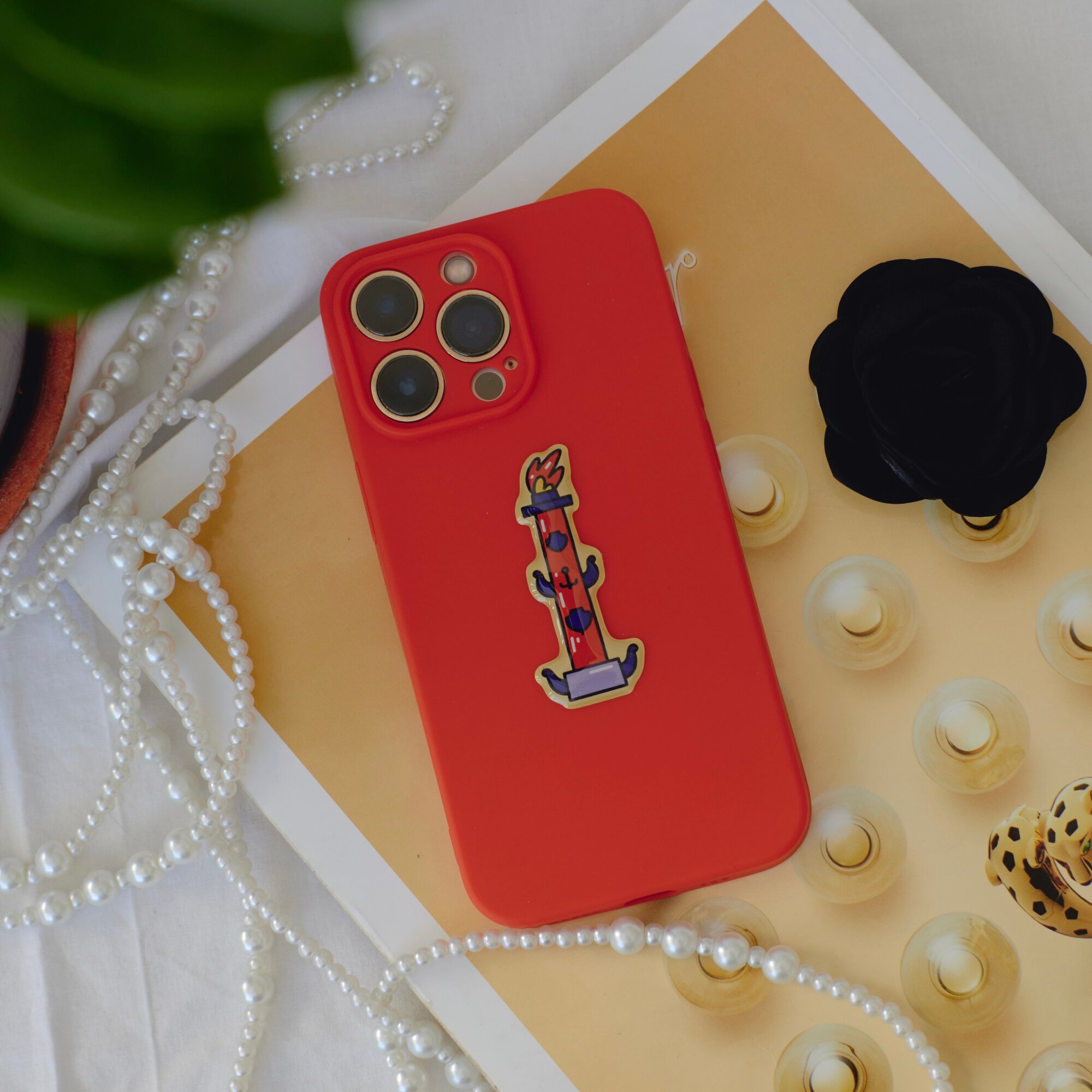 Объемные наклейки Ростральная колонна. Сувениры Санкт-Петербург Magniart — фото 1