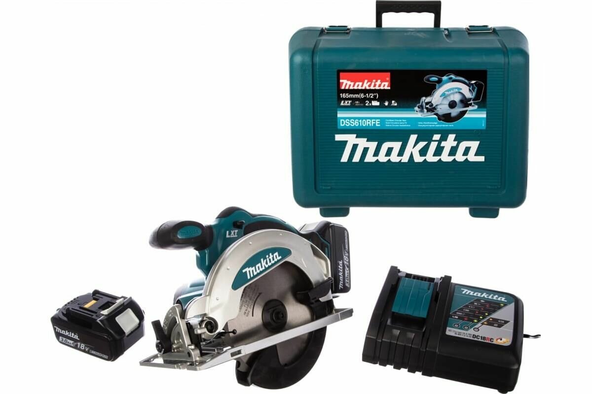 Аккумуляторная дисковая пила Makita DSS610RFE 18В LXT 165мм (2АКБ 3Ач З/У кейс)