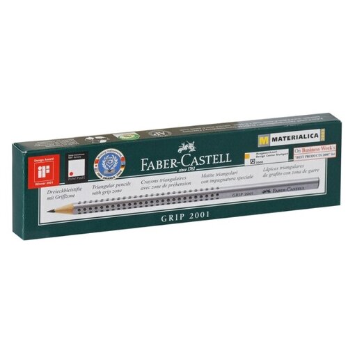 Faber-Castell Набор карандашей чернографитных GRIP 2001 B, 12 шт. 117001/517054 серый 12 шт. карандаш чернографитный grip 2001 hb