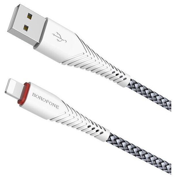 Кабель BOROFONE BX25 Powerful USB - Lightning 2.4A 1м белый