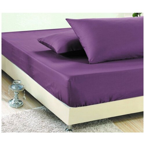 фото Простынь на резинке valtery prc-r-49 / 200 х 200 см / сатин