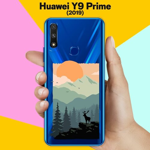 Силиконовый чехол Горы и лес на Huawei Y9 Prime (2019) силиконовый чехол печеньки и молоко на huawei y9 prime 2019