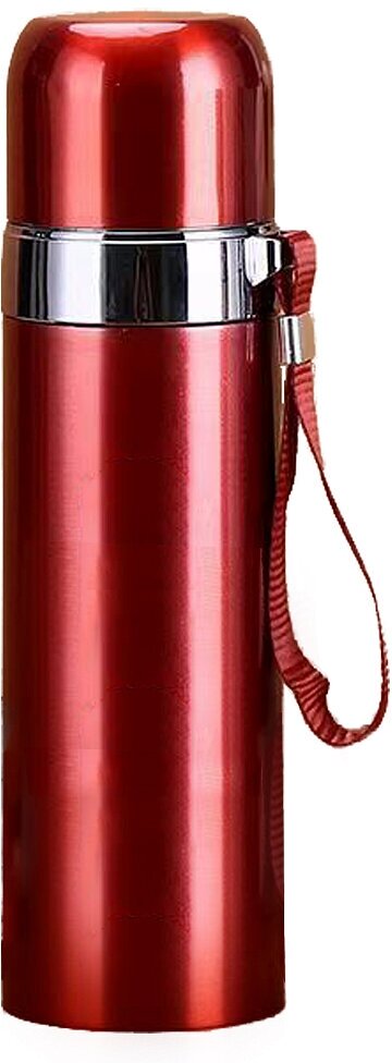 Термос (термокружка) 400 мл, походный из нержавеющей стали, для горячих и холодных напитков, красный - фотография № 6