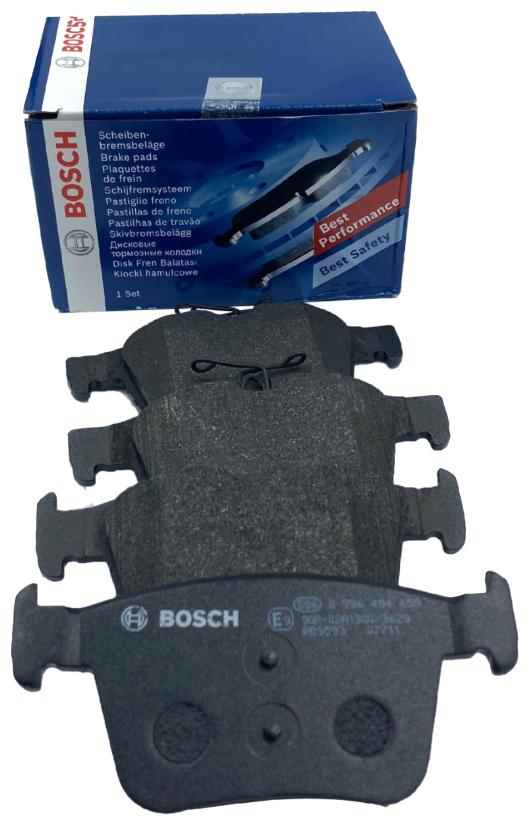 Дисковые тормозные колодки задние Bosch 0986494658 для SEAT, Audi, Skoda, Volkswagen (4 шт.) - фотография № 1