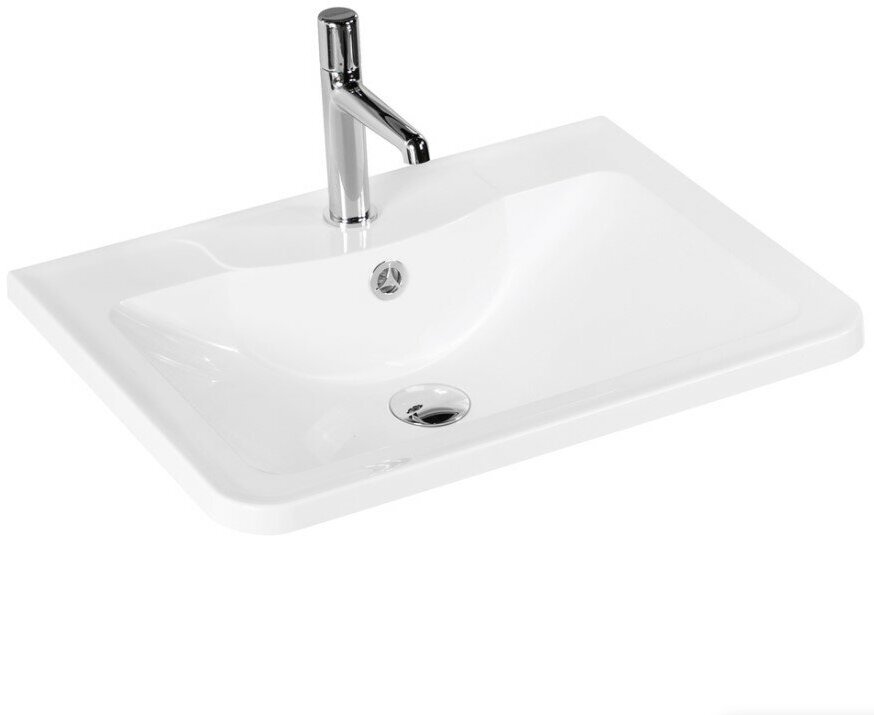 Раковина из литьевого мрамора BelBagno BB600/455-LV-MR-ALR 600х455х145 Полувстраиваемая/подвесная, цвет белый