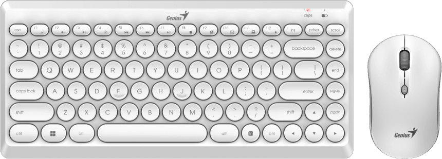 Комплект беспроводной Genius LuxeMate Q8000 (клавиатура LuxeMate Q8000/k + мышь LuxeMate Q8000/m ), White - фото №1