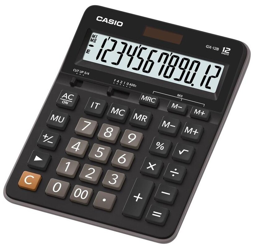 Калькулятор настольный Casio GX-12B 12-разрядный черный 207х159х34.3 мм