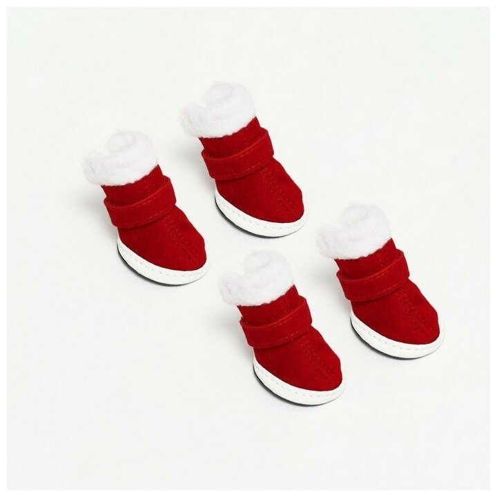Ботинки "Кристмес", набор 4 шт, размер 3 (подошва 5 х 4 см), красные - фотография № 8