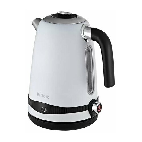Чайник KITFORT КТ-6121-2 17 л 2200 Вт закрытый нагревательный элемент LED-дисплей терморегулятор сталь белый 4507₽