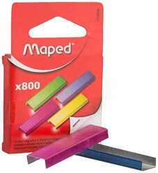 Maped Скобы для степлера №26/6, 800 штук зеленый/красный/желтый/фиолетовый