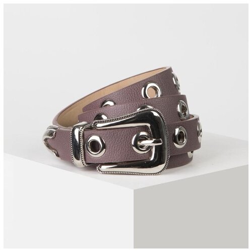 фото Ремень жен 04-01-03-01 брика, 2,3*0,2*110см, флотер, пряжка металл, баклажан 5140406 сима-ленд