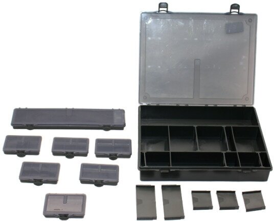 Коробока-Органайзер EastShark 6 коробочек + поводочница, 37х30х6 см, Large Carp box-001