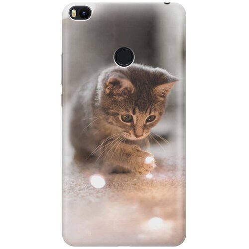 фото Gosso ультратонкий силиконовый чехол-накладка для xiaomi mi max 2 с принтом "котенок и свет"