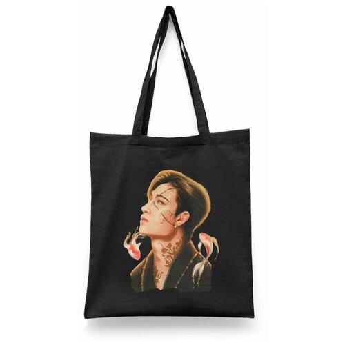 фото Сумка-шоппер унисекс каждому своё "stray kids/k-pop" белая