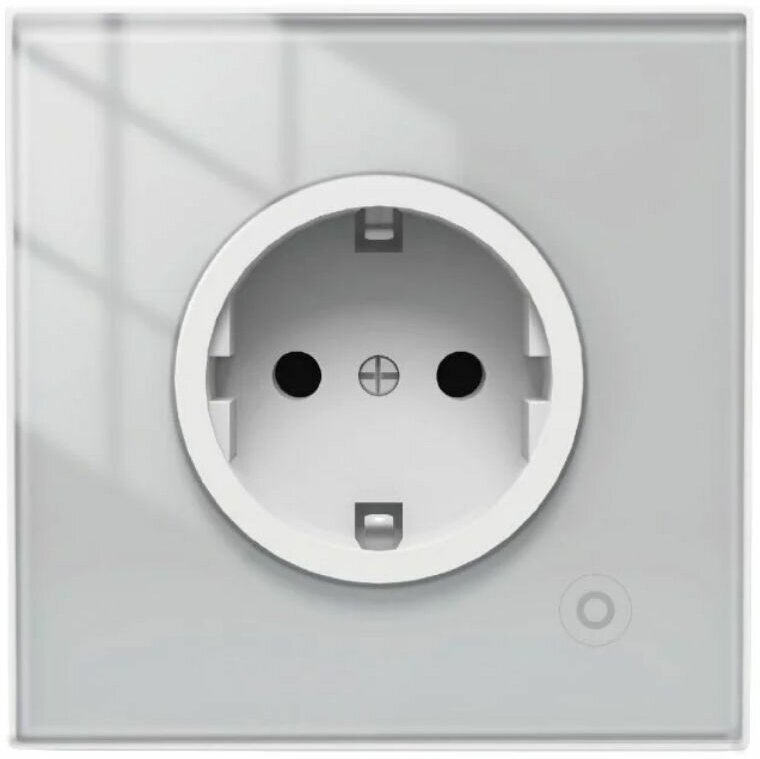 Розетка 1-пост. MOES Smart Socket WK-EU, Wi-Fi, 95-250 В, 16А, встраиваемая IP20, шторки + ЗК, белая - фото №1