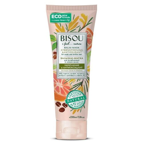 BISOU Бальзам-Укрепление и антиоксидант для ослабленных и ломких волос, 230 г, 230 мл, бутылка