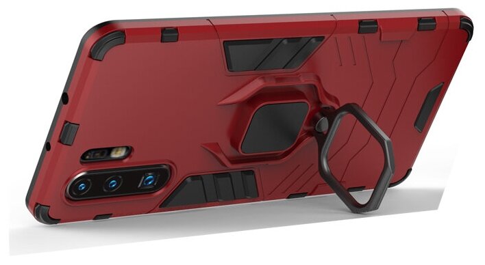 Противоударный чехол с кольцом Panther Case для Huawei P30 Pro красный