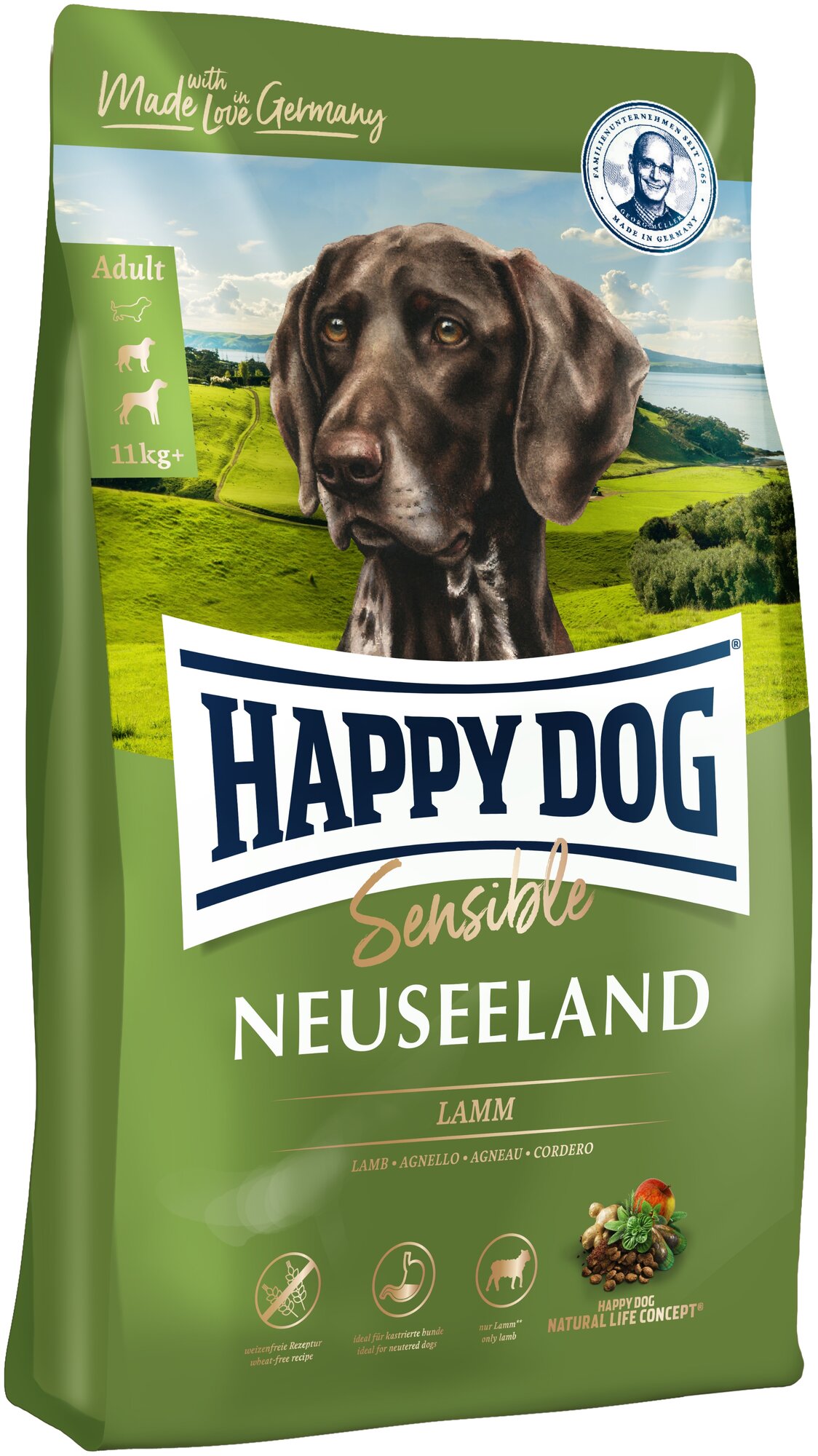 HAPPY DOG 2,8кг Корм сух Суприме Новая Зеландия (ягненок и рис)