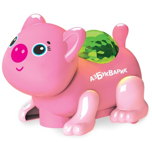 Развивающая игрушка Азбукварик Диско-зверята. Свинка, темно-розовый