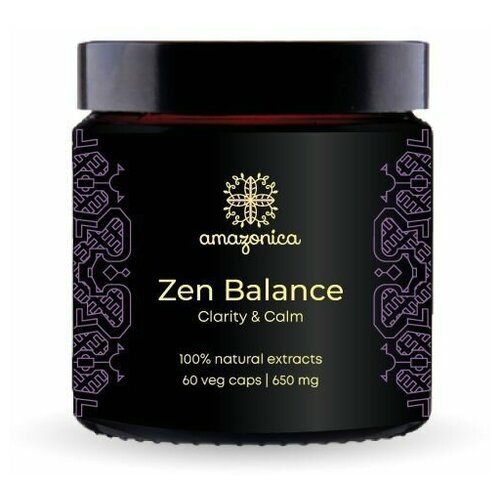 Zen Balance в капсулах 60 капсул по 650 мг. Ноотропный комплекс растительных и грибных экстрактов для ясности и спокойствия ума