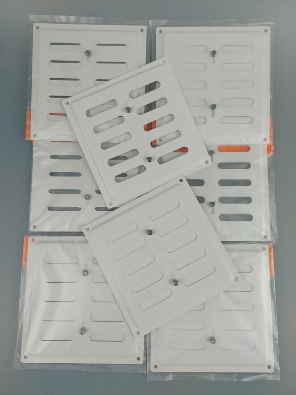 Решетка вентиляционная 150х150 регулируемая, белая (комплект 8 шт) - фотография № 1