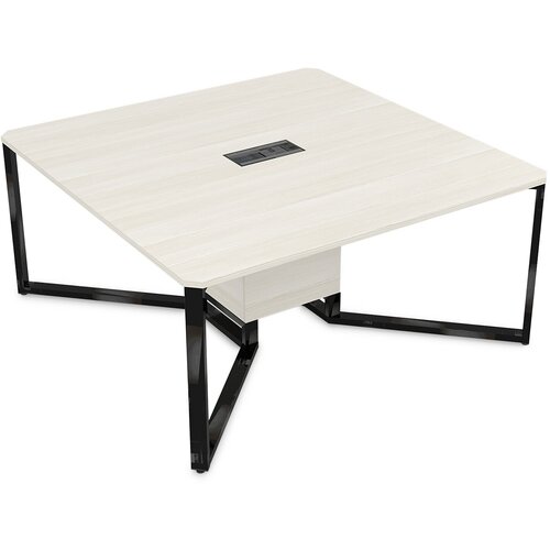 Стол для переговоров Summit Alsav 16СК.166 Ivory/Черный глянец 1600*1600*750