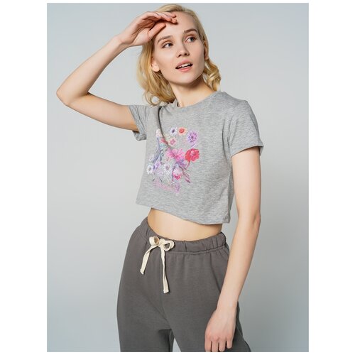 фото Футболка с кор.рукавом твое 78563 размер l, светло-серый меланж, women