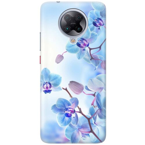 фото Cиликоновый чехол на xiaomi redmi k30 pro / poco f2 pro / сяоми редми к30 про / поко ф2 про с принтом "голубые орхидеи" gosso