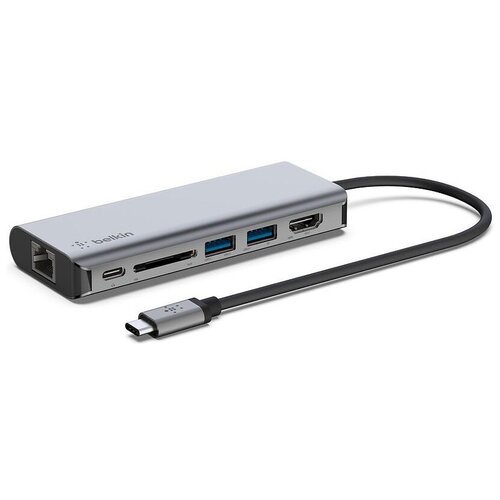 Док-станция Belkin USB-C 6-in-1 Multiport Adapter, серебристый AVC008btSGY