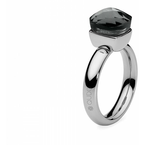 Кольцо Qudo, фианит, размер 17.2, серебряный, черный кольцо qudo нержавеющая сталь золочение