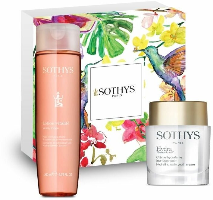 Sothys, Подарочный набор Gift set: Vitality lotion+Hydra4 youth cream satin, 2 средства