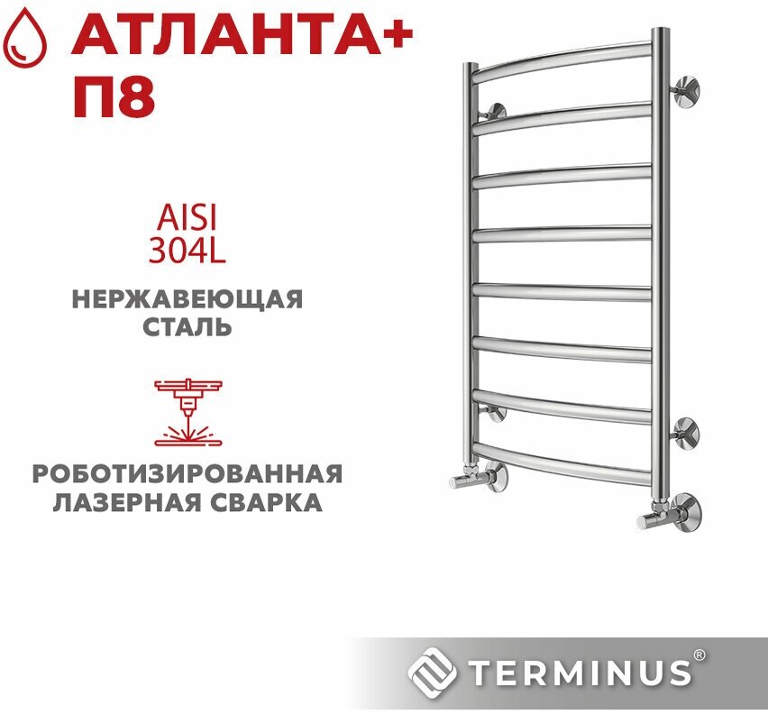 Полотенцесушитель водяной Terminus Econom Атланта+ П8 500x800 - фото №3