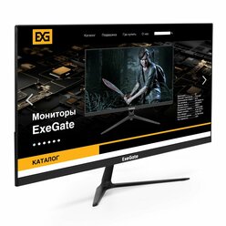 Монитор безрамочный с аудио 21.5" ExeGate ProSmart EV2207A (VA LED Grade A+, FHD, 1920x1080@75Гц, 16:9, 280cd/m2, 3000:1, 178°/178°, 5ms, Speakers, D-Sub, HDMI2.0, FreeSync, Low Blue Light, кабель HDMI 1.5м, VESA 75x75, регулировка наклона, черный) EX294343RUS