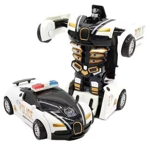 Робот трансформер для детей (2 в 1), машинка гоночная и робот-трансформер (полицейский)
