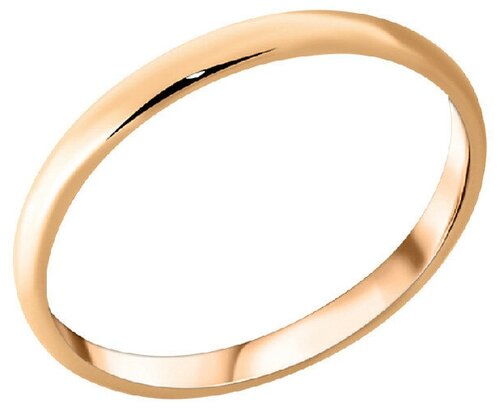 Кольцо обручальное, красное золото, 585 проба, размер 16, золотой, красный