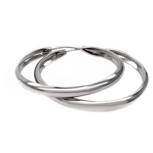 Серьги конго серебро, 925 проба, родирование, размер 30 мм, , серебристый