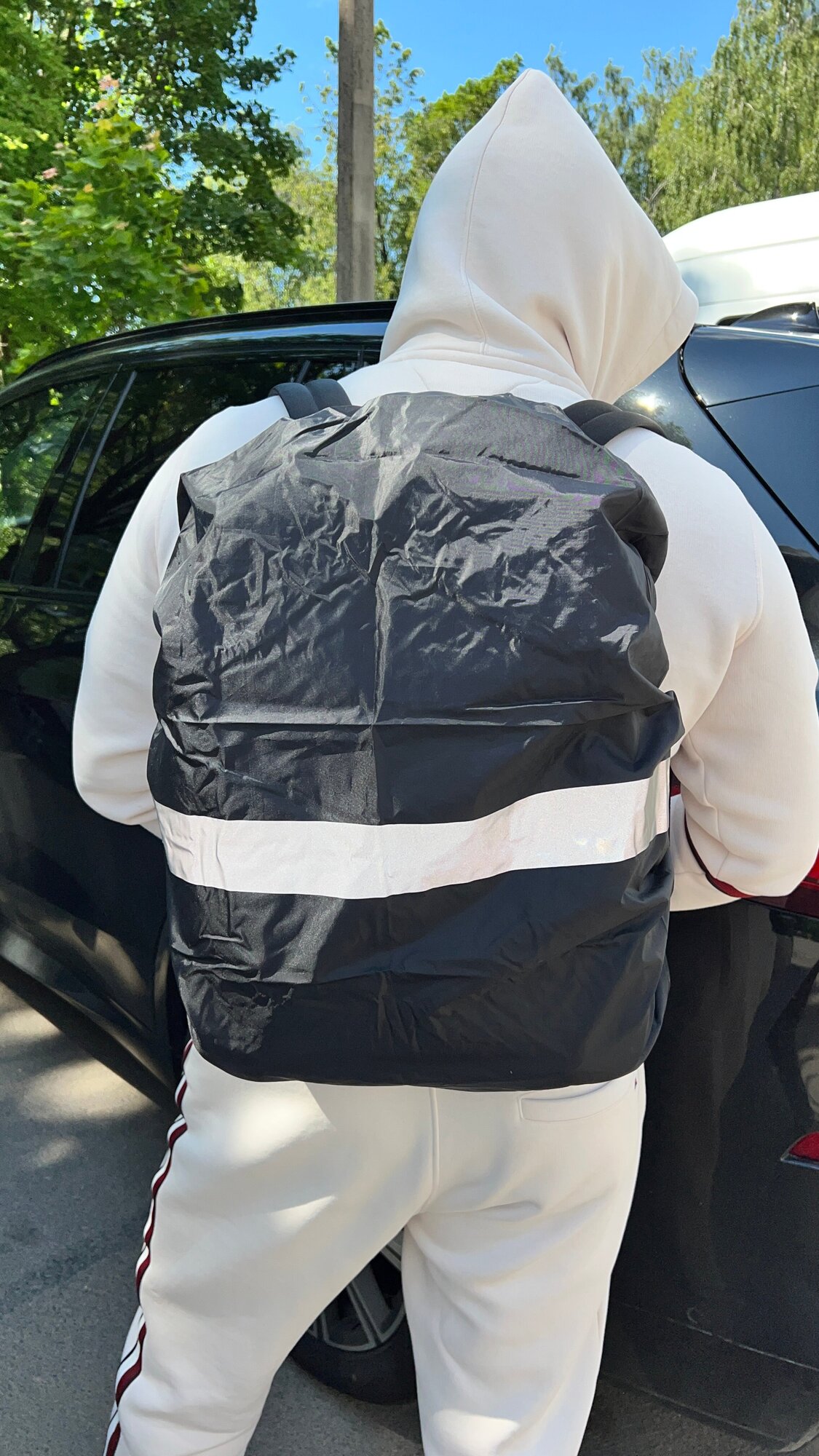 Водонепроницаемый чехол - накидка дождевик для рюкзака 55 - 60 литров цвет черный