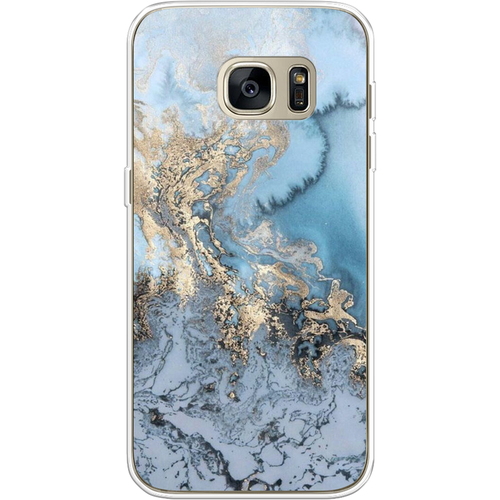Силиконовый чехол на Samsung Galaxy S7 / Самсунг Галакси С 7 Морозная лавина синяя силиконовый чехол морозная лавина синяя на samsung galaxy s7 edge самсунг галакси с 7 эдж
