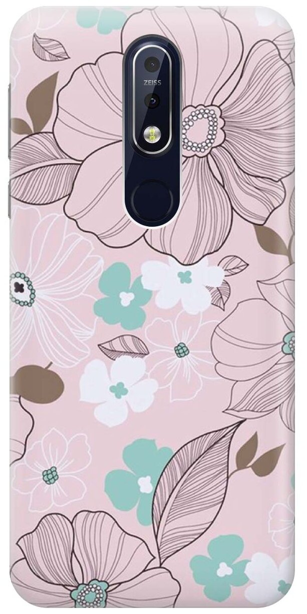 RE: PAЧехол - накладка ArtColor для Nokia 7.1 (2018) с принтом "Розовые цветы"