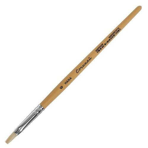 Кисть Щетина плоская, HANA Сочиняй № 6 (длина волоса 12 мм), короткая ручка матовая