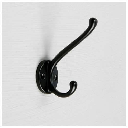 Крючок мебельный CAPPIO, двухрожковый, цвет черный